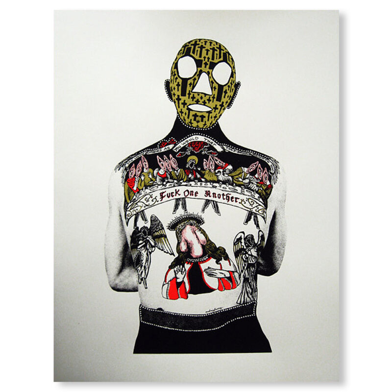 FUCK ONE ANOTHER - sérigraphie rouge | Audrey Faury
